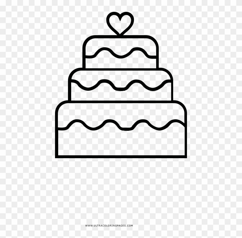 Wedding Cake Coloring Page - Wedding Cake Drawing Png #1736307