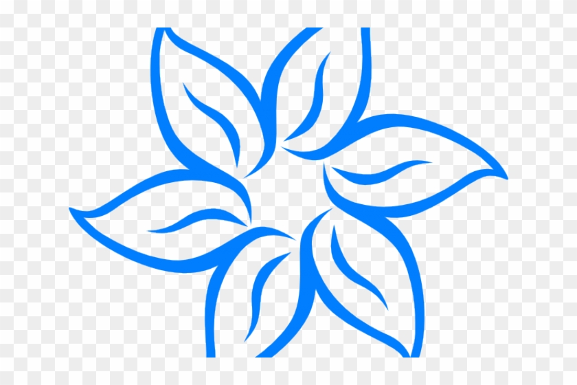 Blue Flower Clipart Outline - Pink Flower Clipart #1736484