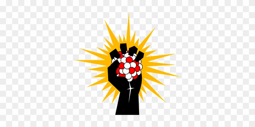 Hand, Fist, Atom, Atomic, Clenched - Atom Energy Clipart #1736518