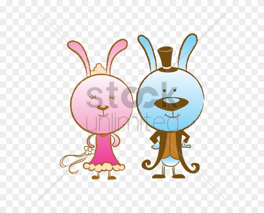 Bunnies Clipart Couple - Cartoon #1736593