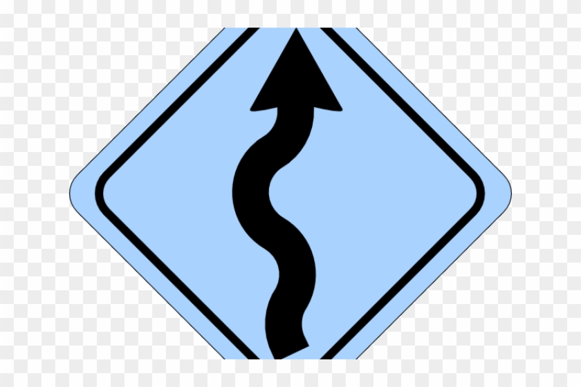 Path Clipart Ahead - Curvy Road Sign #1736685