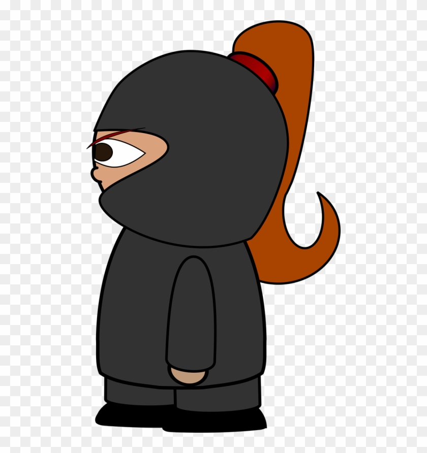 Comic Vector Graphics - Ninja With Ponytail #1736764