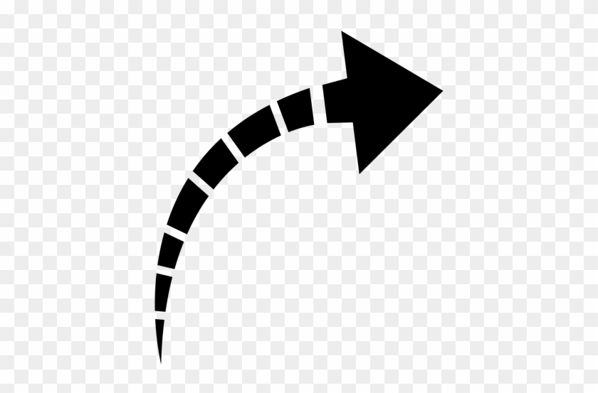 Striped Curve Arrow Transparent Png - Curved Arrow Png #1737263