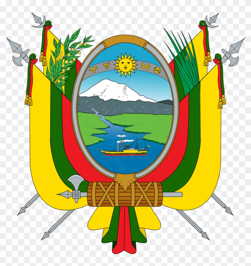 The Coat Of Arms Of Ecuador Without The Bird, And With - Middle Of Ecuador Flag #1737348