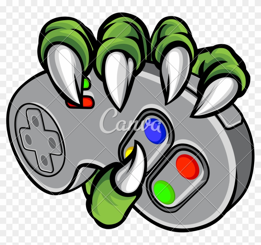 Monster Hand Holding Video Games Controller - Controller Holding By Monster #1737445