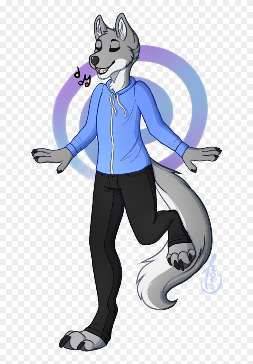 Singing Wolf - Cartoon #1737460