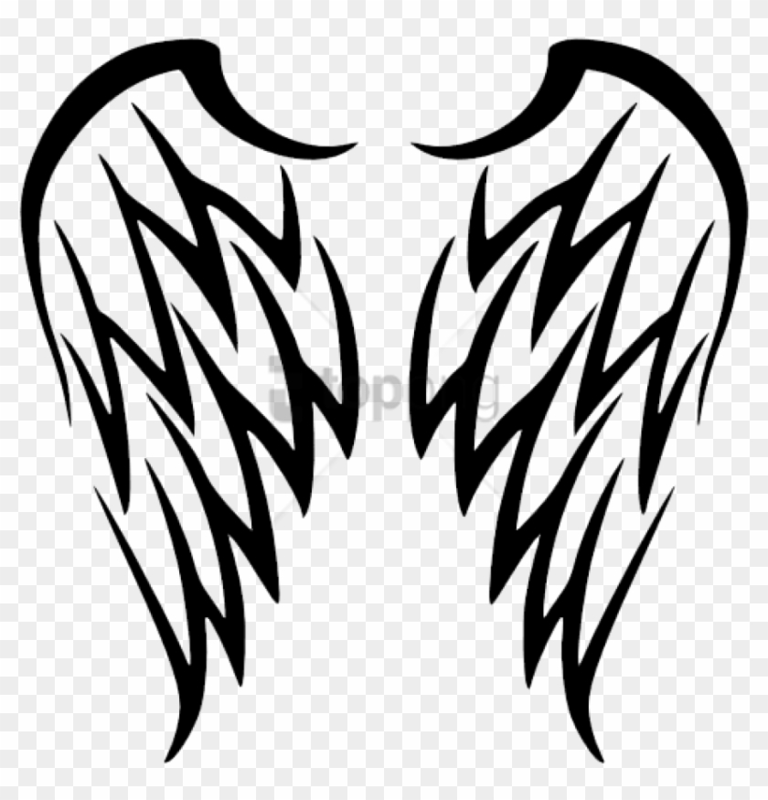 Free Png Download Tribal Angel Wings Tattoo Png Images - Tribal Angel Wings Tattoo #1737476