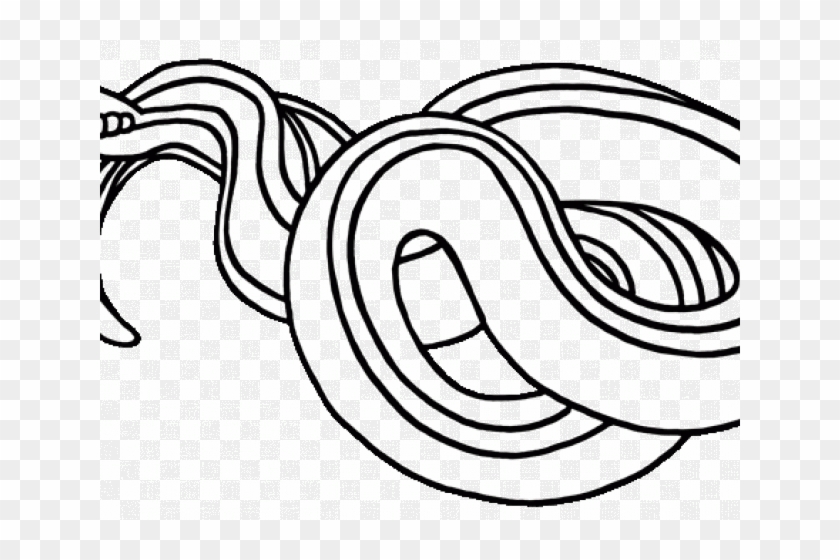 Snake Clipart Black And White Garter Snake Clipart - Line Art #1737479