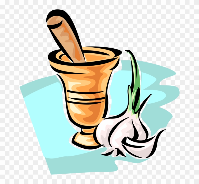 Vector Illustration Of Mortar And Pestle Prepare Ingredients - Vector Illustration Of Mortar And Pestle Prepare Ingredients #1737679