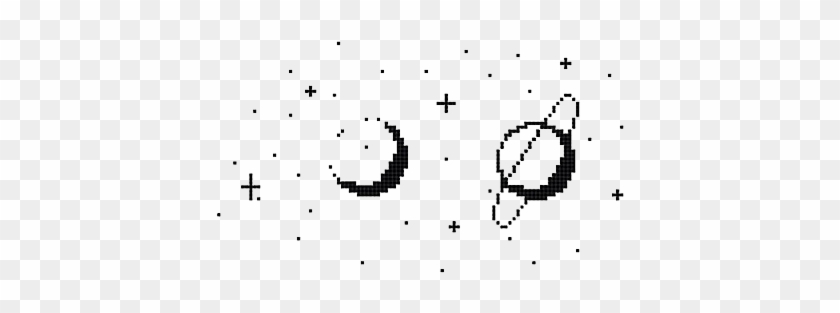 Transparent Galaxy Tumblr - Pixel Moon And Stars #1737881