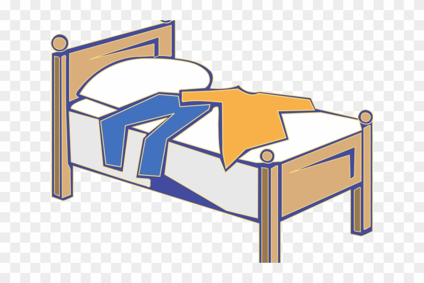 Bedroom Clipart Bed Pillow - Clothes On Bed Clipart #1737982