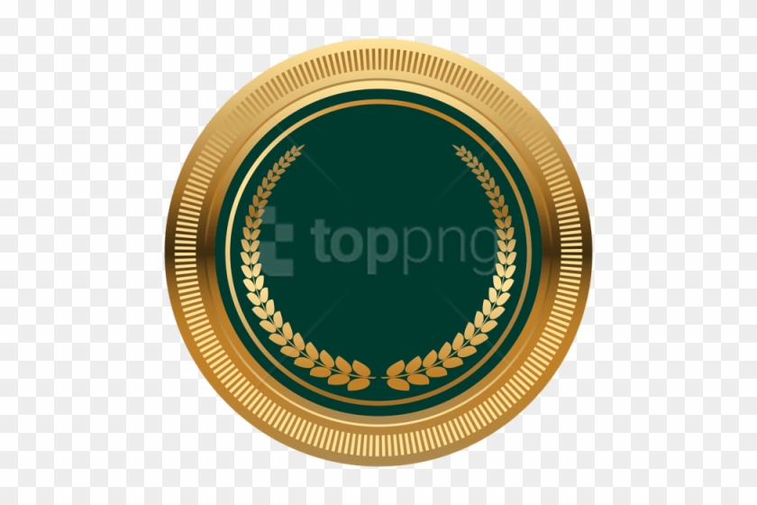 Free Png Download Green Gold Seal Badge Clipart Png - Transparent Gold Circle Png #1737995