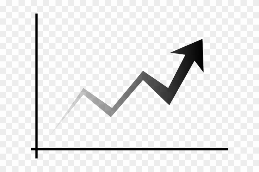 Charts Clipart Black And White - Upward Trend Line #1738188