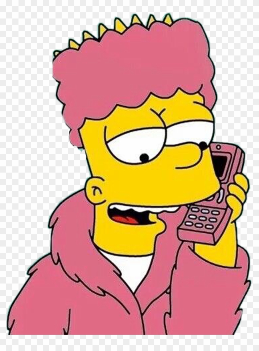 #isagonzl469 #bart #lossimpson #emotions #emoji #stiker - Bart Simpson On The Phone #1738213