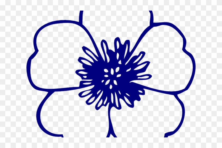 Blue Flower Drawing Png #1738347