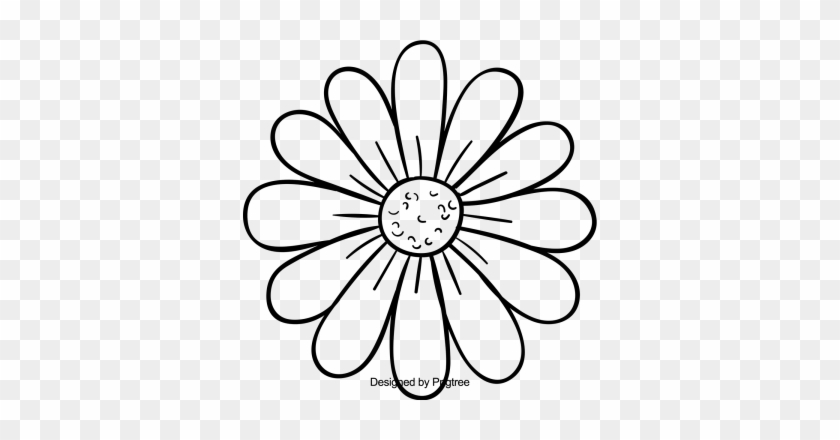Beautiful Cartoon Hand Sketching Flowers, Beautiful, - Common Sunflower For  Drawing - Free Transparent PNG Clipart Images Download