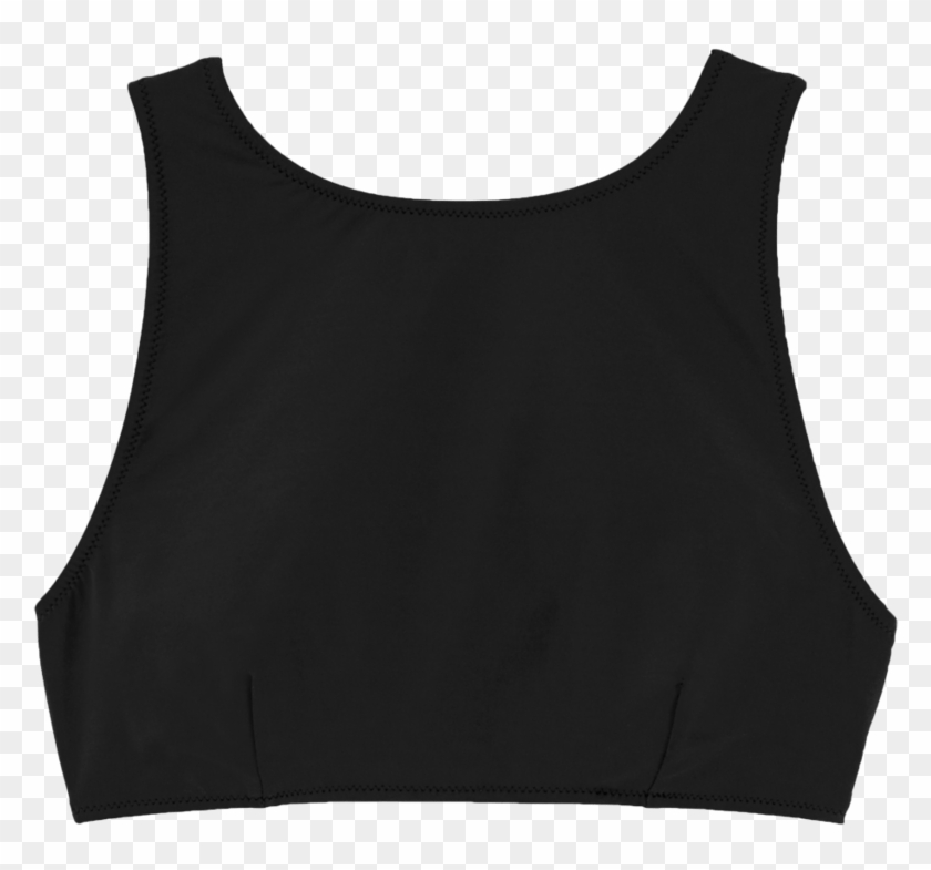 Palm Polyvore - Black Singlet Crop Top #1738500