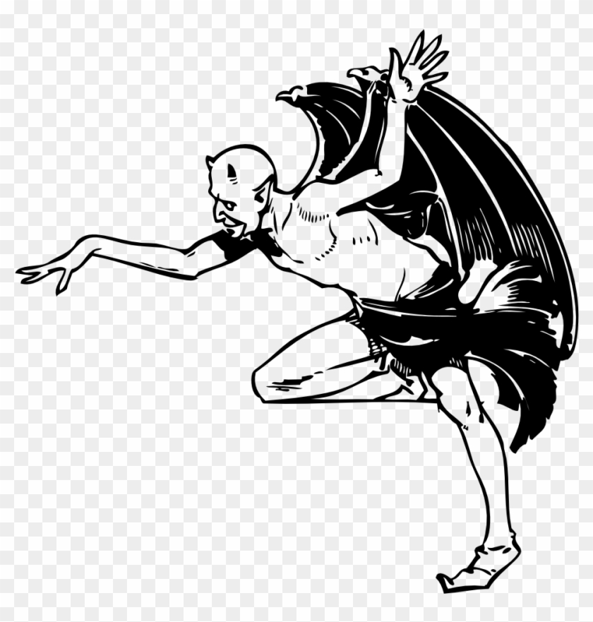 Devil Clip Art Black And White - Black And White Devil #1738849
