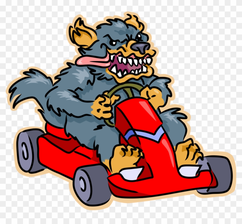 Vector Illustration Of Go Kart Loving Tasmanian Devil - Go Kart Clipart #1738855