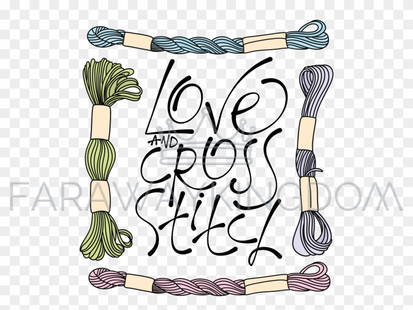 Embroidery Lover Sewing Supplies Vector Illustration - Embroidery Lover Sewing Supplies Vector Illustration #1739050
