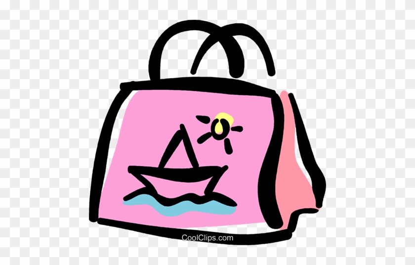 Beach Bag Royalty Free Vector Clip Art Illustration - Beach Bag Royalty Free Vector Clip Art Illustration #1739207