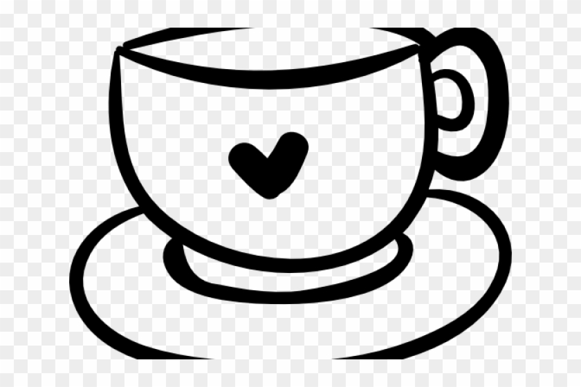 Drawn Tea Cup Clip Art - Black And White Coffee Clipart #1740194