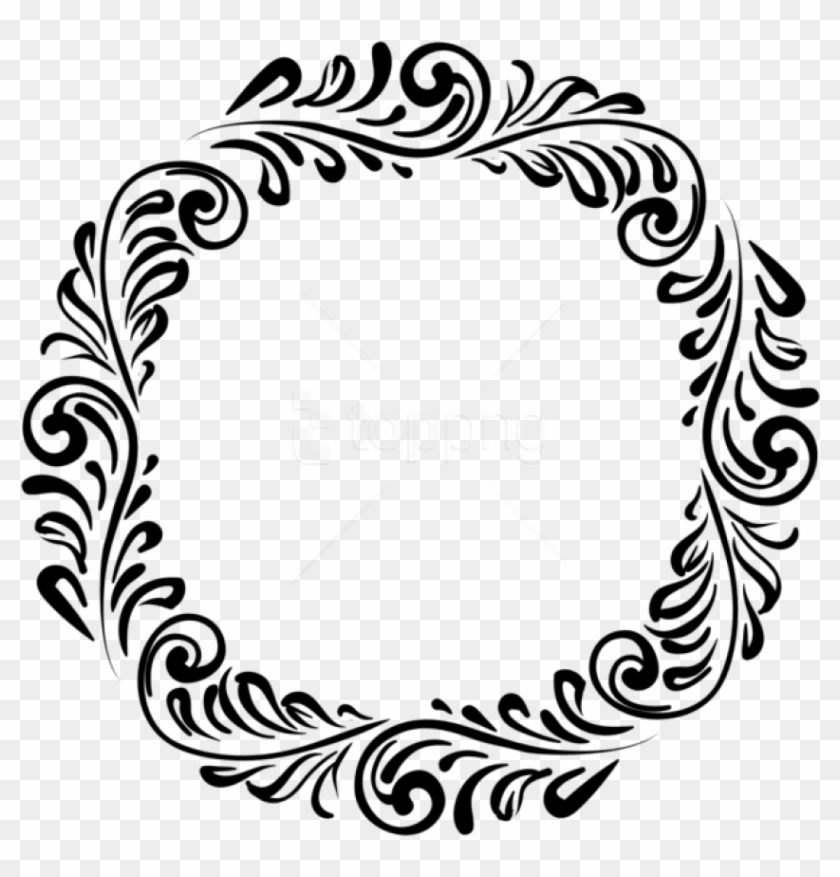 Free Png Download Round Black Border Frame Clipart - Border Round Design Png #1740537