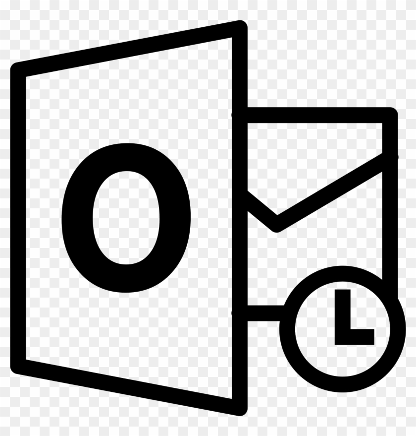 Microsoft Outlook Icon - Icon Microsoft Office Black #1740635