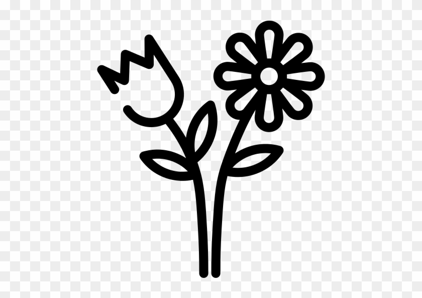 Flowers Bouquet Png File - Black And White Corner Flower Clipart #1740761