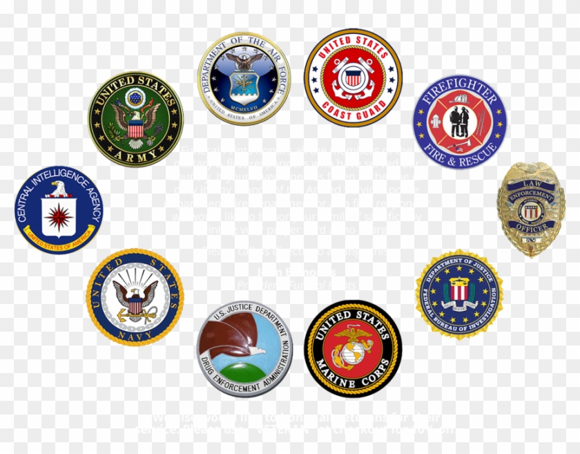 Funeral Prints Honors All The Members Of The Military - Military First Responder Badges #1741286