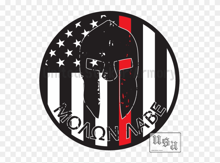 The Thin Red Line Circle Vinyl Sticker - Graphic Design #1741287