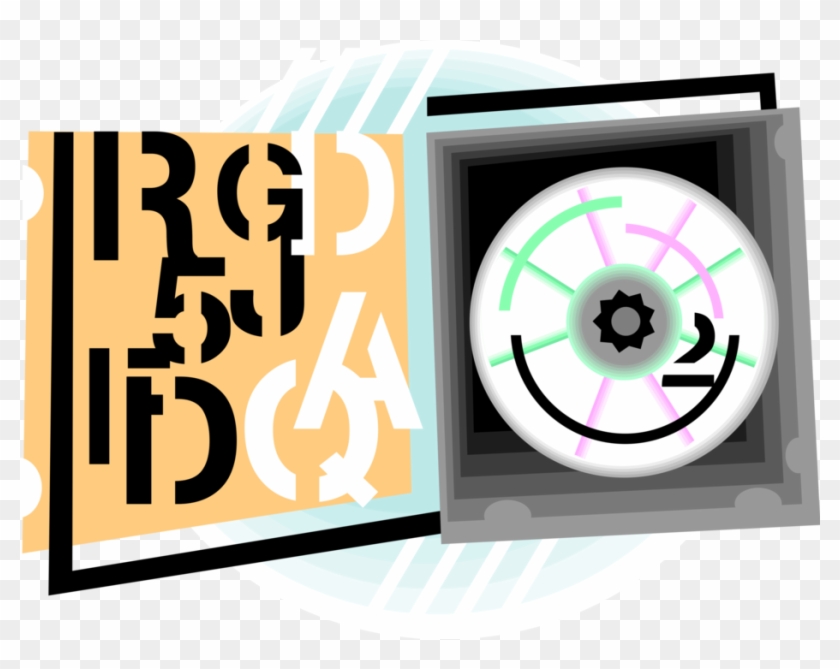 Vector Illustration Of Dvd And Cd Rom Compact Digital - Circle #1741578