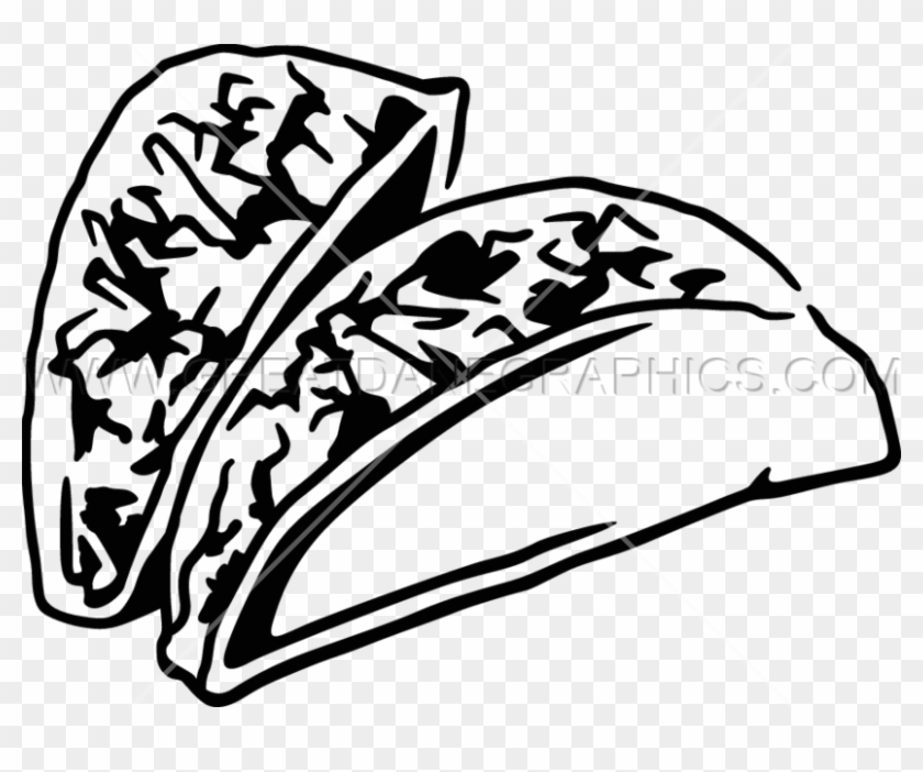 Tacos Clip Art Black And White #1741621