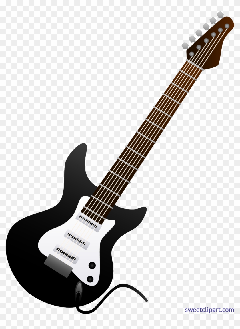 Electric Guitar Clip Art - Electric Guitar Clipart Black And White #1741658