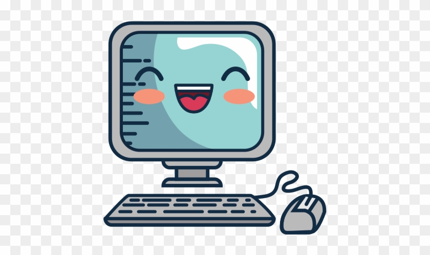 Kawaii Desktop Computer Icon - Kawaii Computer #1741663