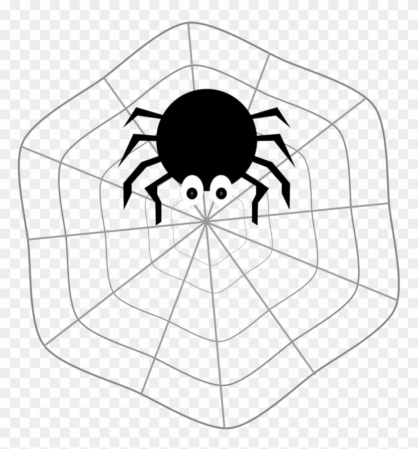 Spider On Web Clipart #1741821