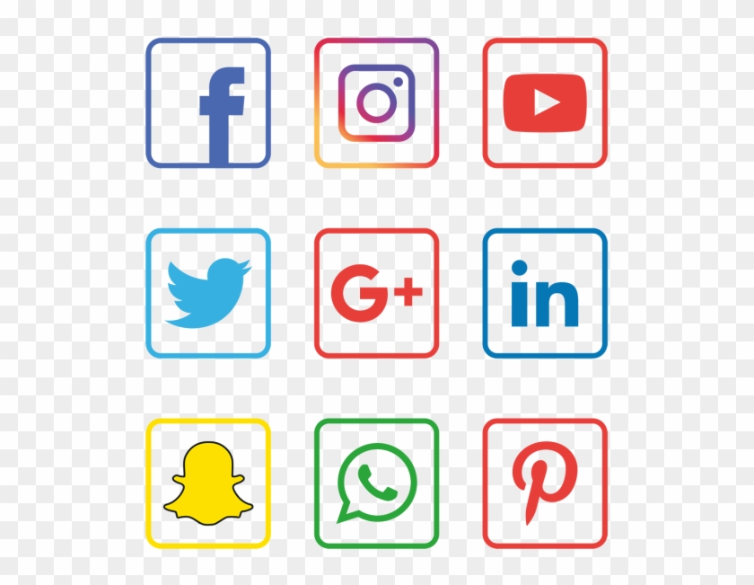 Social, Media, Icon, Set, Logo, Network, Share, Business, - Social Media Logos No Background #1742254