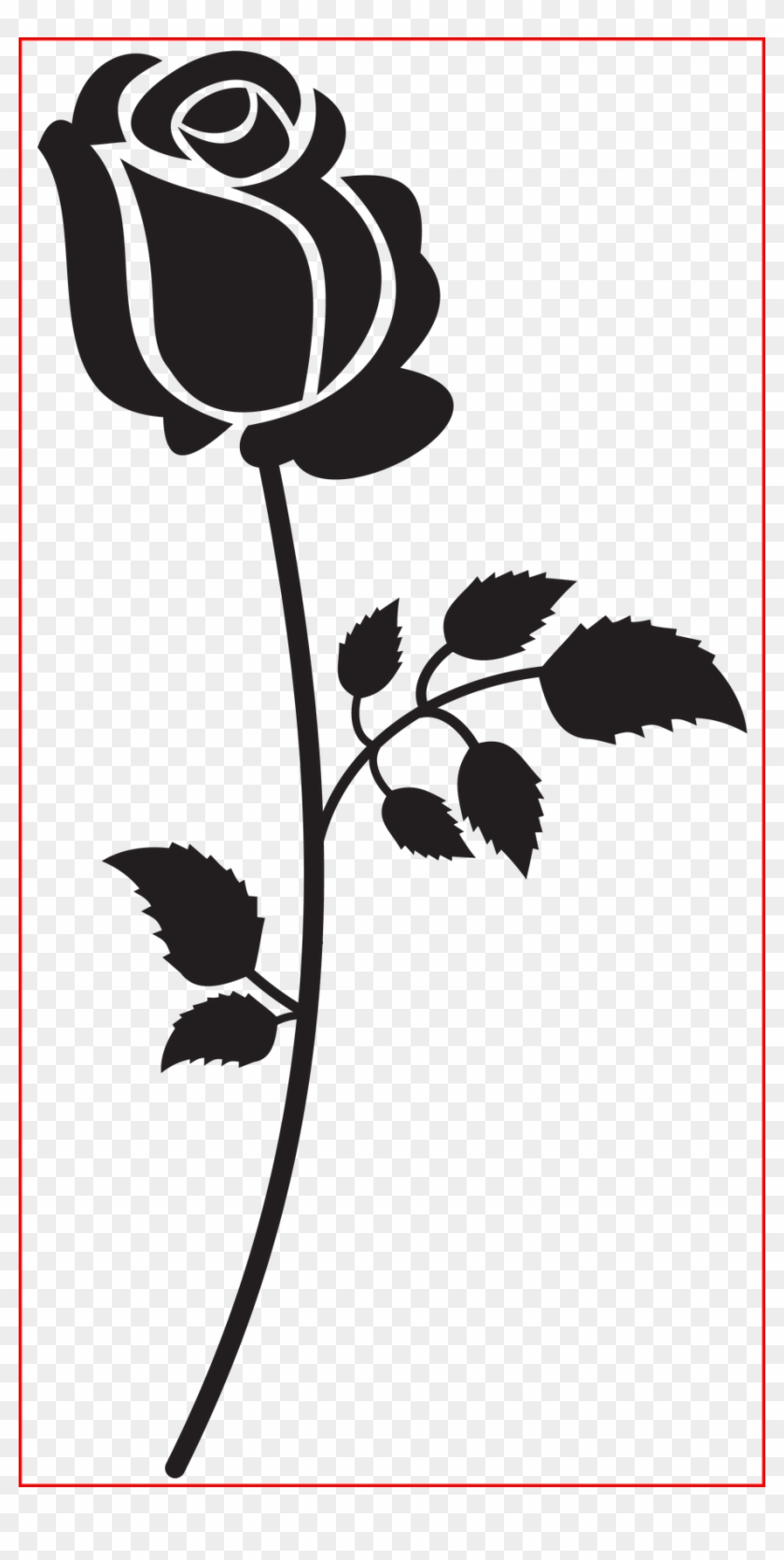 Graphic Stock Fascinating Rose Silhouette Png Clip - Png Black And White Rose #1742261