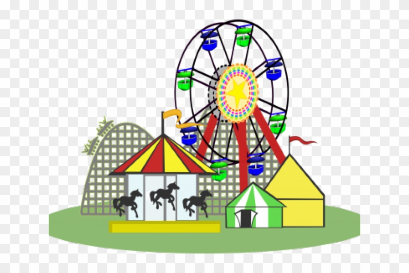 Setting Clipart Carnival - Amusement Park Clipart Black And White #1742377