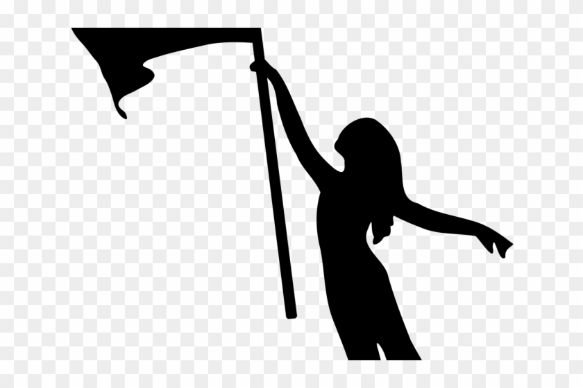 Color Guard Clipart - Color Guard Flag Silhouette #1742387