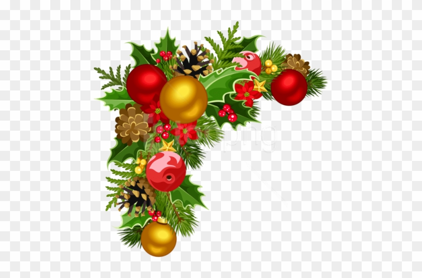 Free Png Christmas Deco Corner With Tree Decorations - Transparent Christmas Border Design #1742563