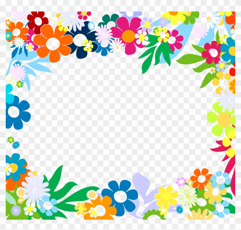 Decorate A Boarder Of Chart Paper Clipart Picture Frames - Цветочная Рамка Пнг #1742564