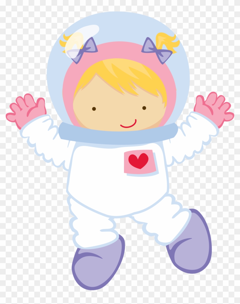 Astronaut Party, Space Party, Space Theme, Clipart, - Astronauta Niña Dibujo #1743263