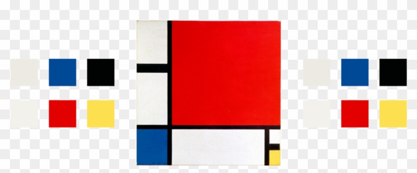 Masculine Color Palettes - Piet Mondrian Composition Ii In Red Blue #1743278