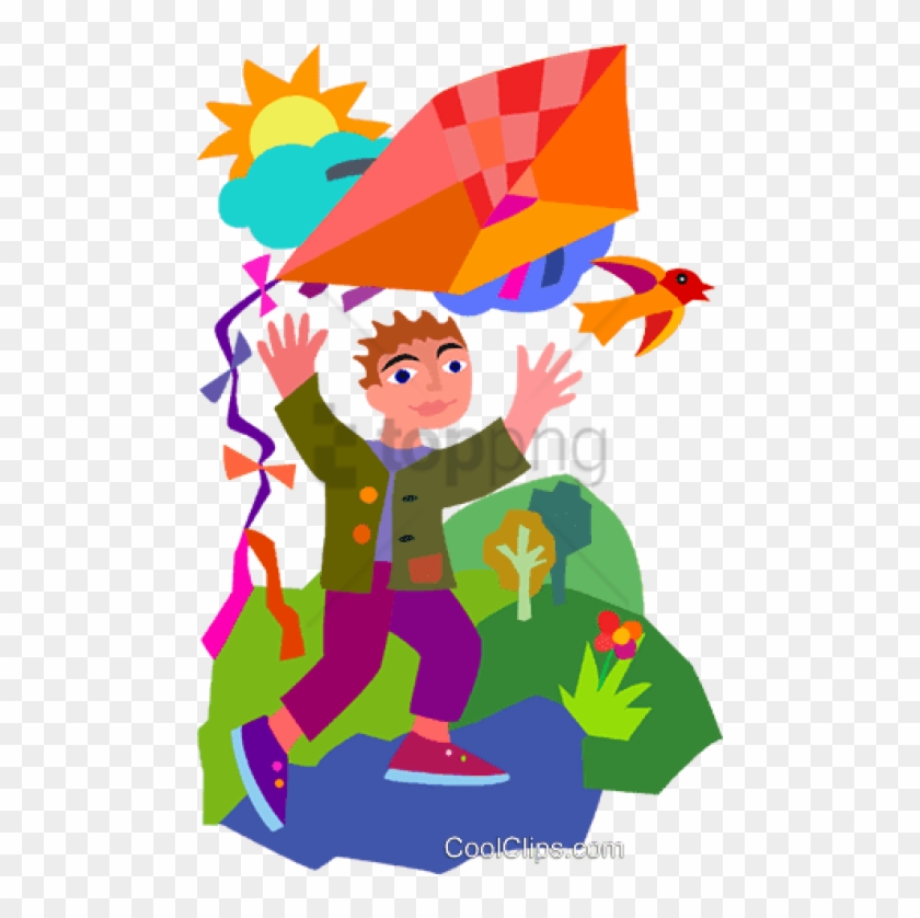 Free Png Boy Flying Kite Royalty Free Vectorillustration - Cartoon #1743558