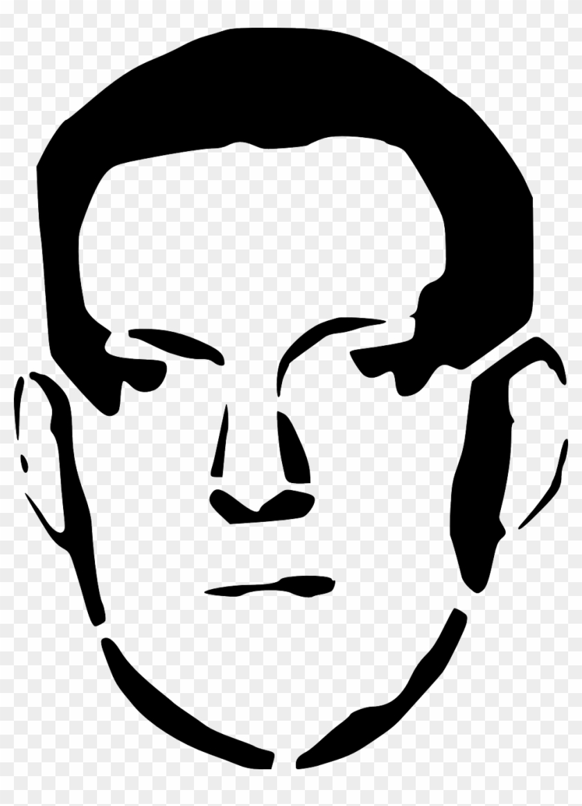 Internet Meme Clipart Png - Man's Face Outline Vector #1743626