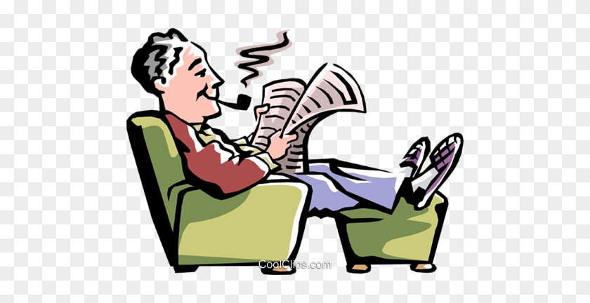 Happy Elderly Clipart - Uomo Che Legge Il Giornale #1743648