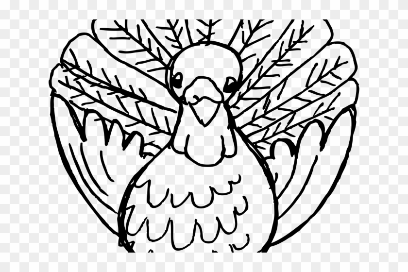Drawn Turkey Transparent - Thanksgiving Clipart Black And White Png #1743669