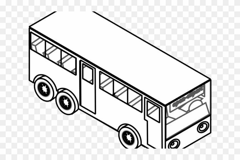 Drawn Bus Line Art - Clip Art Black And White Bus #1743933