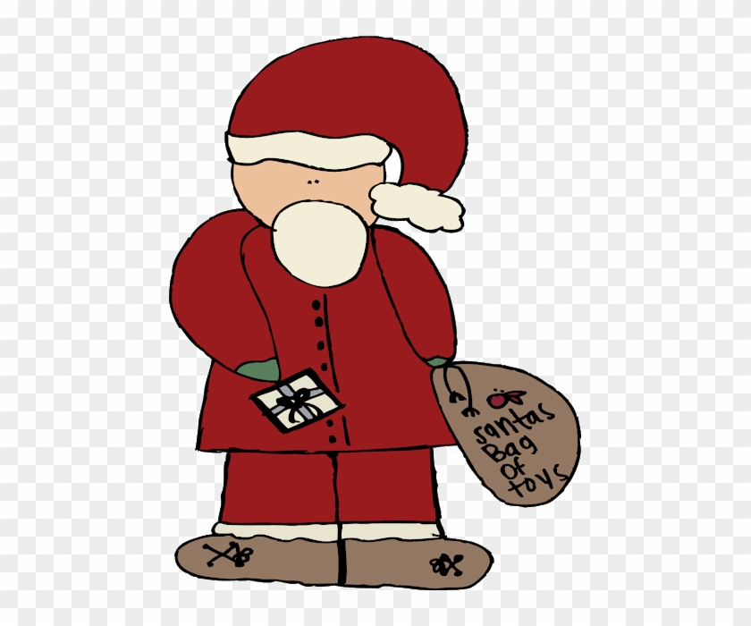 Girly Illustrating Santa - Cartoon #1744251